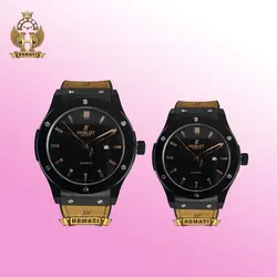 ساعت مچی ست مردانه و زنانه هابلوت Hublot HUS202 تک موتوره (قاب مشکی)