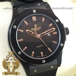 ساعت مچی ست مردانه و زنانه هابلوت Hublot HUS202 تک موتوره (قاب مشکی)
