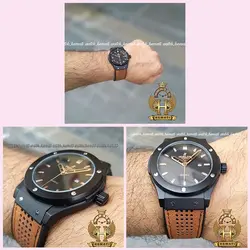 ساعت مچی ست مردانه و زنانه هابلوت Hublot HUS202 تک موتوره (قاب مشکی)