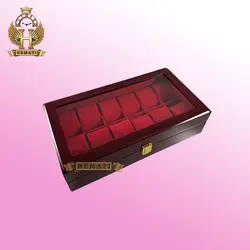 جعبه ساعت لوکس کلکسیونی چوبی 12تایی رنگ قرمز box12101