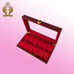 جعبه ساعت لوکس کلکسیونی چوبی 12تایی رنگ قرمز box12101