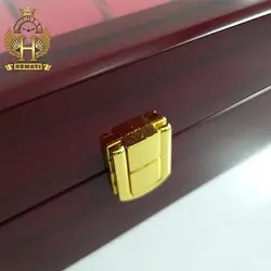 جعبه ساعت لوکس کلکسیونی چوبی 12تایی رنگ قرمز box12101
