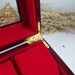 جعبه ساعت لوکس کلکسیونی چوبی 12تایی رنگ قرمز box12101
