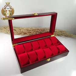 جعبه ساعت لوکس کلکسیونی چوبی 12تایی رنگ قرمز box12101