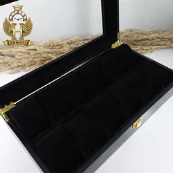 جعبه ساعت لوکس کلکسیونی چوبی 12تایی رنگ مشکی box12103