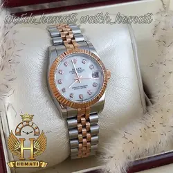 ساعت زنانه رولکس دیت جاست Rolex Datejust RODJL111 نقره ای رزگلد