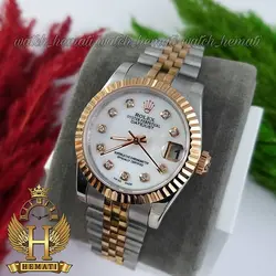 ساعت زنانه رولکس دیت جاست Rolex Datejust RODJL111 نقره ای رزگلد