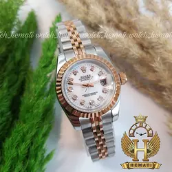 ساعت زنانه رولکس دیت جاست Rolex Datejust RODJL111 نقره ای رزگلد