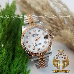 ساعت زنانه رولکس دیت جاست Rolex Datejust RODJL111 نقره ای رزگلد