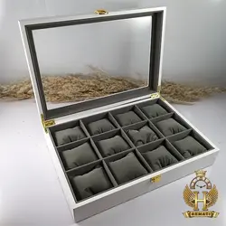 جعبه ساعت کلکسیونی چوبی 12تایی رنگ سفید box12110