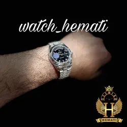 ساعت مردانه رولکس دی دیت اتوماتیک Rolex Daydate RODDAM208 صفحه مشکی
