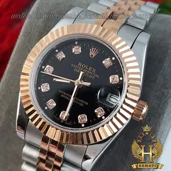 ساعت زنانه رولکس دیت جاست Rolex Datejust RODJL113 نقره ای رزگلد