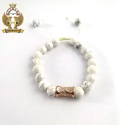 دستبند بافت سنگ سفید طرحدار DDD1000