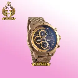 ساعت مچی مردانه نیوی فورس Naviforce NF9110M بند حصیری طلایی