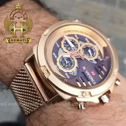 ساعت مچی مردانه نیوی فورس Naviforce NF9110M بند حصیری طلایی