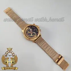 ساعت مچی مردانه نیوی فورس Naviforce NF9110M بند حصیری طلایی