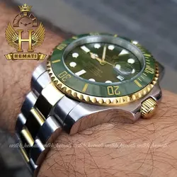 ساعت مردانه رولکس ساب مارینر Rolex submariner rosb108 نقره ای_طلایی(صفحه سبز)