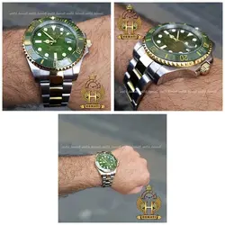 ساعت مردانه رولکس ساب مارینر Rolex submariner rosb108 نقره ای_طلایی(صفحه سبز)