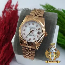 ساعت زنانه رولکس دیت جاست Rolex Datejust RODJL100 رزگلد