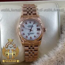 ساعت زنانه رولکس دیت جاست Rolex Datejust RODJL100 رزگلد