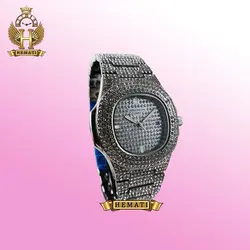 ساعت پتک فیلیپ نگین دار ناتیلوس Patek Philippe Nautilus نقره ای