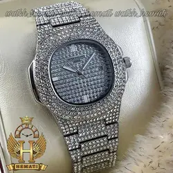 ساعت پتک فیلیپ نگین دار ناتیلوس Patek Philippe Nautilus نقره ای