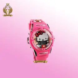 ساعت دخترانه (بچه گانه) کیتی کامپیوتری موزیکال چراغدار ch205