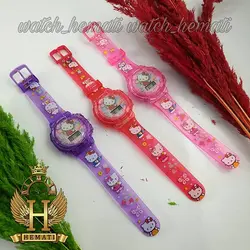 ساعت دخترانه (بچه گانه) کیتی کامپیوتری موزیکال چراغدار ch205