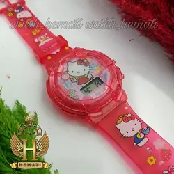 ساعت دخترانه (بچه گانه) کیتی کامپیوتری موزیکال چراغدار ch203 قرمز