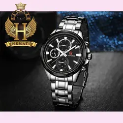 ساعت مچی مردانه نیوی فورس Naviforce NF9089M بند نقره ای (صفحه-مشکی)