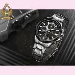 ساعت مچی مردانه نیوی فورس Naviforce NF9089M بند نقره ای (صفحه-مشکی)