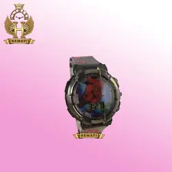 ساعت پسرانه (بچه گانه) مرد عنکبوتی کامپیوتری موزیکال چراغدار ch209 مشکی