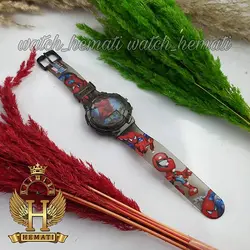 ساعت پسرانه (بچه گانه) مرد عنکبوتی کامپیوتری موزیکال چراغدار ch209 مشکی