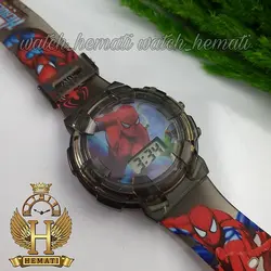 ساعت پسرانه (بچه گانه) مرد عنکبوتی کامپیوتری موزیکال چراغدار ch209 مشکی