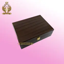 جعبه ساعت لوکس کلکسیونی چوبی 6تایی درب چوبی box6201 قهوه ای