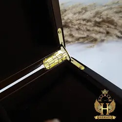 جعبه ساعت لوکس کلکسیونی چوبی 6تایی درب چوبی box6201 قهوه ای
