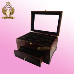 جعبه ساعت کلکسیونی چوبی 18تایی رنگ قهوه ای box18100