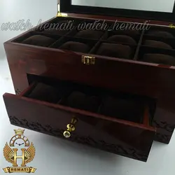جعبه ساعت کلکسیونی چوبی 18تایی رنگ قهوه ای box18100
