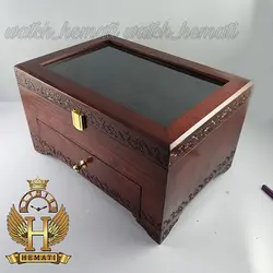 جعبه ساعت کلکسیونی چوبی 18تایی رنگ قهوه ای box18100
