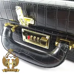 جعبه ساعت چوبی روکش چرم مشکی 12 تایی کلکسیونی BOX1205