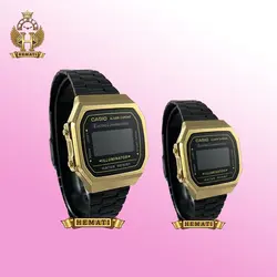 ساعت ست کاسیو نوستالژی CASIO A168 مشکی-طلایی