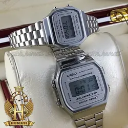 ساعت ست کاسیو نوستالژی CASIO A168 نقره ای