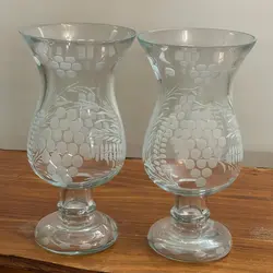 گلدان بلور بدنه تراش انگور و خوشه گندم