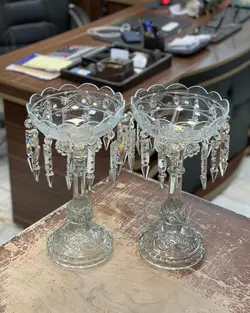 یک جفت شیرینی خوری / میوه خوری طرح باکارات فرانسه