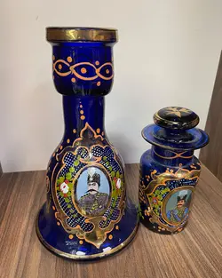 مجموعه تنگ قلیان مظفری و چایدان ناصری قدیمی