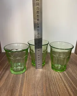 سه عدد لیوان سبز روس اصل قدیمی