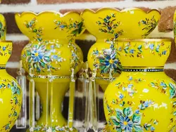 ست کم یاب و کلکسیونی چراغ کریمخانی به همراه لاستر و گلدان