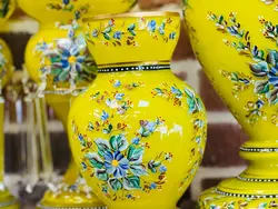 ست کم یاب و کلکسیونی چراغ کریمخانی به همراه لاستر و گلدان