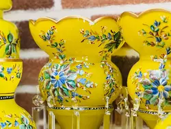 ست کم یاب و کلکسیونی چراغ کریمخانی به همراه لاستر و گلدان