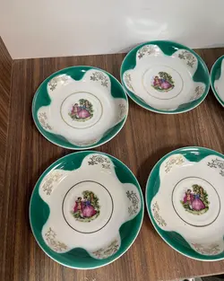 یک دست نعلبکی لیلی و مجنون ژاپنی قدیمی